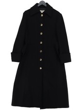 Jigsaw Women's Coat UK 16 Black Wool with Polyester, Polyamide, Viscose Overcoat