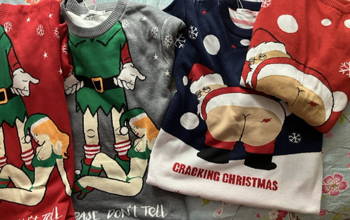 Rude funny christmas jumper - rude,