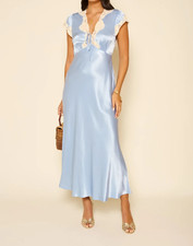 Rixo Amari Satin Midi Dress