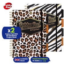 Pukka Pad B5 Animal Print Project Books 4 Dividers Pack of 2 Notebook For Office