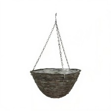 Hanging Basket Rattan 12" /