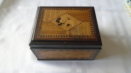 Vintage inlaid box wooden - inlaid,