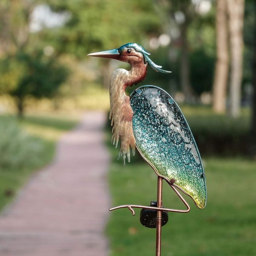 Solar blue heron - solar, stake