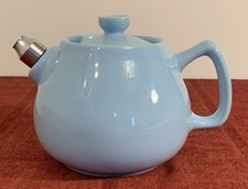 Vintage Langley Stoneware Blue Teapot With Metal Spout, 2.5 Pints