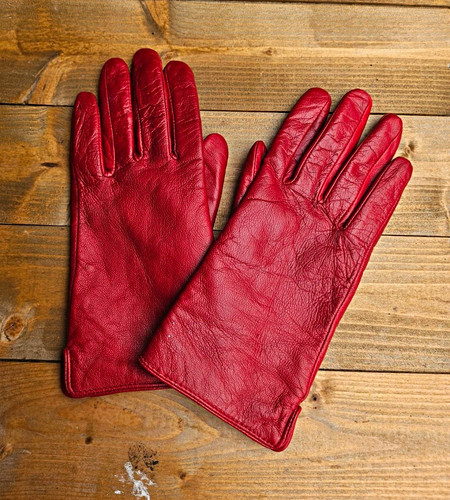 Genuine leather women red - leather,