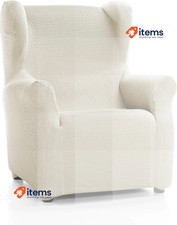 Martina Home Tunez Sofa Cover Wing Chair Wingchair, 100% Polyester, Ivory White
