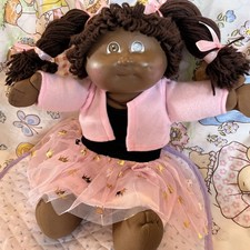 Vintage Cabbage Patch Kids Dark Skin Doll HM3 AA New Dress ballerina 