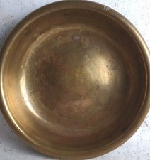 Vtg Brass Bowl 33x6cm 1.26kg Decorative Patina Tarnish Handmade Country House Gd