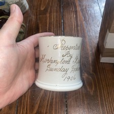 Antique Baptist Sunday school  Mug From Horkinstone (OXENHOPE) Yorkshire 1906