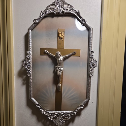 Vintage antique crucifix glass - vintage,