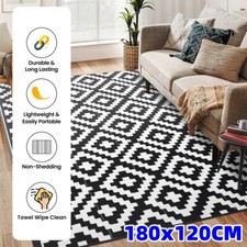 Outdoor Garden Rug Tile Geometric Floor Patio Deck Non Slip Waterproof Large Mat