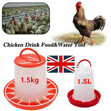 1.5KG Chicken Feeder & 1.5L Drinker - Poultry Hen Bird Accessories - UK