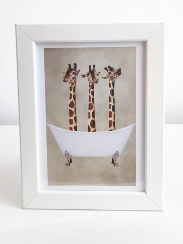 Funny giraffes bathtub - giraffes,