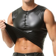 Pvc Leather Slim Fit Men's