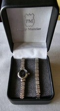  Philip Mercier Ladies Silver Tone  Watch & Bracelet Set - Boxed