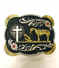 PRAYING COWBOY BELT BUCKLE