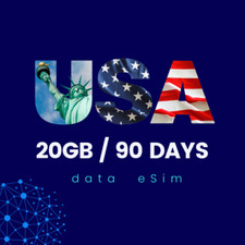 Usa esim 20gb 90 - 90, days
