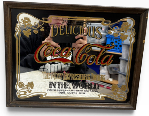 Vtg coca cola wood framed - coca-cola,