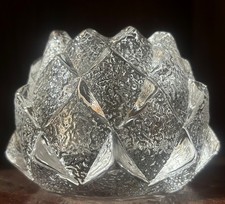 Heavy Mid Century Swedish Glass Artichoke Candle/Votive Holder Orrefors
