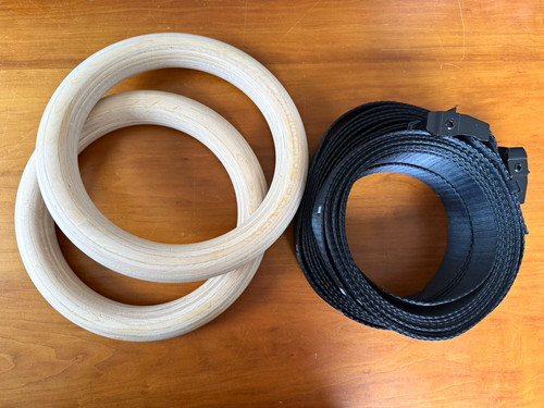 Wood gymnastic rings with - rings,
