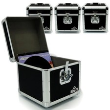 Gorilla LP100 12" LP Vinyl Record Box DJ Storage Carry Case Holds 100 Black x4