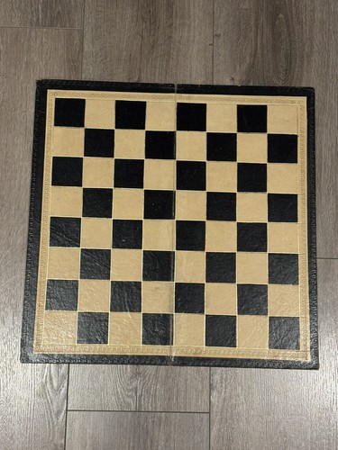 Antique leather folding chess - leather,