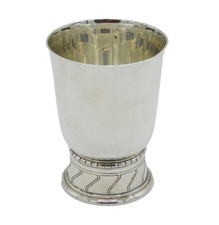 Arts & Crafts Sterling Silver Zig-Zag Pattern Beaker Antique 1937 London