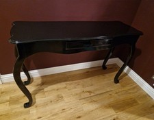 Black Gloss Console Table with Curved Legs 85cm height 45cm width 130cm length 