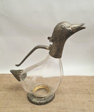 Vintage French The Duck Head Decanter From Le Potier D’Etain Hand Crafted