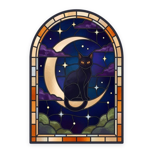Halloween black cat moon - halloween,