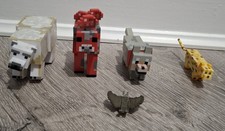 Minecraft Animals Action Figure Toy Set Of 5, Bat, Mooshroom, Polar Bear & Wolf