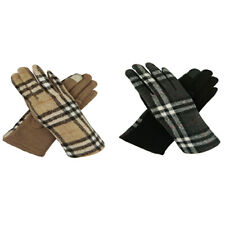 New Women Ladies Gloves Cashmere Cosy Feel Tartan Check Pattern Mittens UK Stock