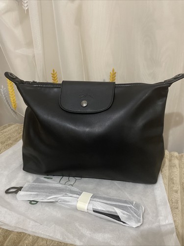 Black leather medium - black,