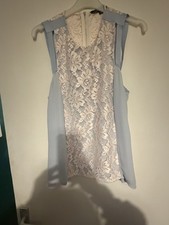 French Connection Baby Blue Women’s Lace Vest Top Size 12 Worn Once