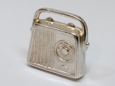 Sterling silver 925 Radio old fashioned retro bracelet charm hollow Vintage gift