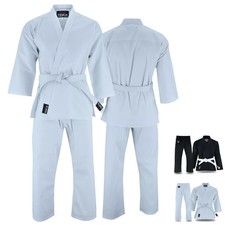 Karate Suit White Black Free White Belt  Karate uniform gi Children adult Kids
