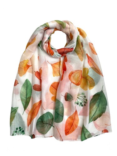 Leaves print scarf - leaves,