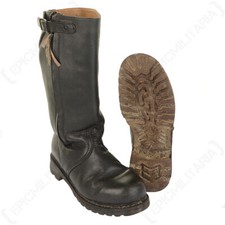 Original German Bundesmarine Leather Fleece Lined Zipped Jackboots with Buckles