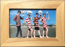 The Beatles Group Band Shot photo image in wood Pine Frame 18cm x 13cm