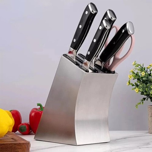 Stainless steel knife block - stainless,