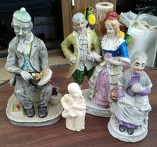 4 x Vintage Continental China / Porcelain Figurines - European Tallest 8" 