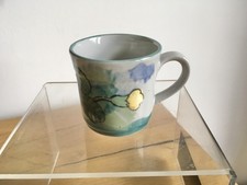 Vintage Highland Stoneware HandPainted Yellow Flowers & Leaves Mug