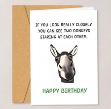 Funny Birthday Card  Donkey