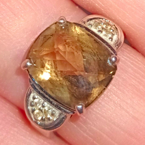 Smoky quartz cushion cut - cut, 925