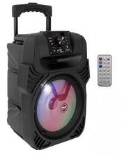 Pyle Portable Dj Speaker System 400W- 8” Subwoofer USB/MP3/FM /Mic , LED, Remote