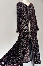 Monsoon Twilight Silk Velvet Burnout Maxi Duster Kimono Dress Robe Jacket 14
