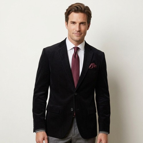 Mens black velvet - black,