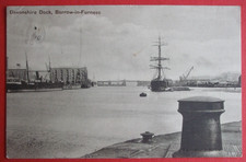 Old Cumbria postcard DEVONSHIRE DOCK BARROW IN FURNESS SAILING SHIP DOCKED