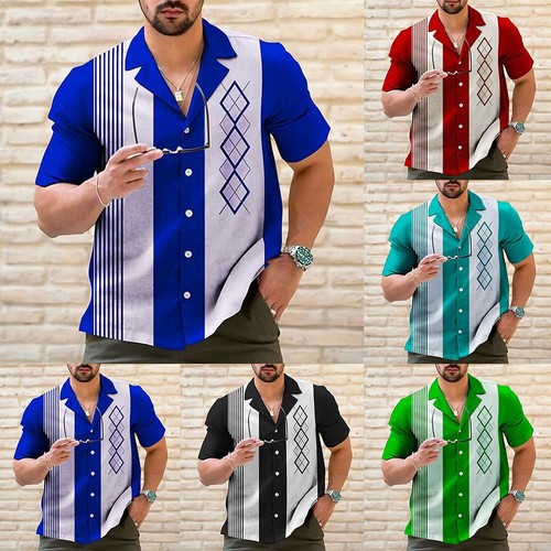 Mens casual vintage bowling - mens,