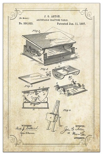 Vintage drafting table - drafting, patent